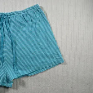 Victoria’s Secret Women’s Medium Blue Striped Lounge Sleep Shorts Drawstring thumbnail 3