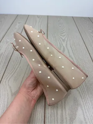 On 34th Women's Friyaa Mesh Ballet Flats 10M Nude White Pearl $69.50 thumbnail 3