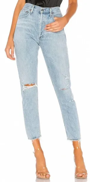 Agolde Jamie Jeans High Rise Classic Denim Shakedown Light Wash Blue Size‎ 23 thumbnail 1