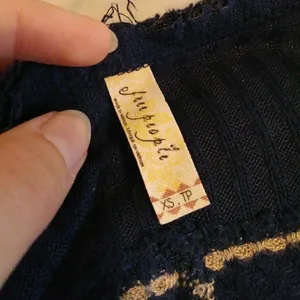 Free People Navy & White Striped Long Sleeve Tunic thumbnail 4
