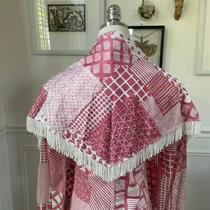 Vintage 70s Mauve Pink White Retro Print Shift Dress Scarf XS S thumbnail 10