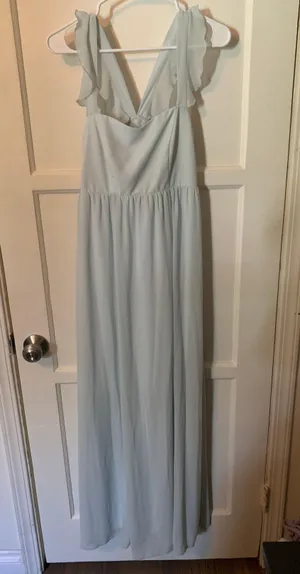 Show Me Your Mumu June Maxi Chiffon Bridesmaid Dress, Color: Icy Blue thumbnail 4