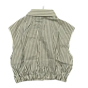 NWT Weworewhat Cropped Sleeveless Popover Shirt Small Antique White Grey Stripe thumbnail 5