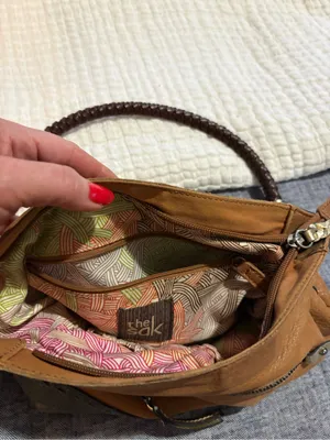 The Sak Brown & Gray Two-Tone Leather Shoulder Bag thumbnail 7
