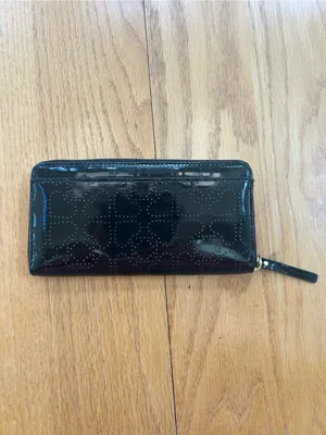 Kate Spade WLRU1444 Metro Spade Neda Continental Wallet Black Patent Cream thumbnail 4