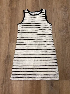 🌟 J. Crew 🌟 Sleeveless Striped Crochet Mini Dress Sz S thumbnail 4