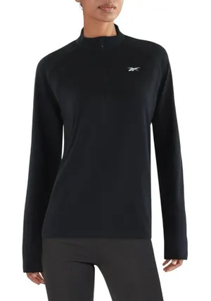 NWT Reebok Womens Identity 1/4 Zip Pullover 100202714 Black S thumbnail 1