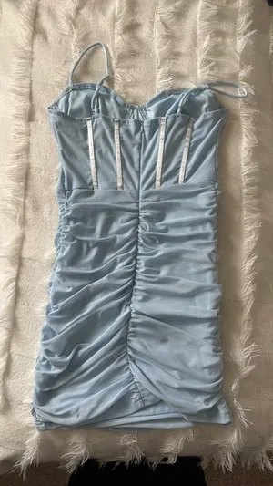 SheIn Light Blue Mini Mesh Dress thumbnail 3