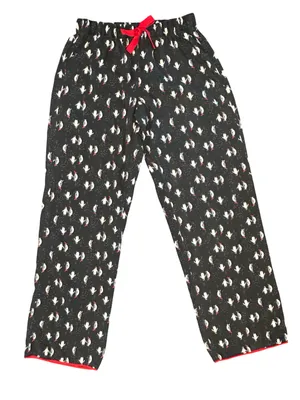 VTG Victoria's Secret The Dreamer Flannel Pj Set tuxedo Penguin Holiday cozy SM thumbnail 6