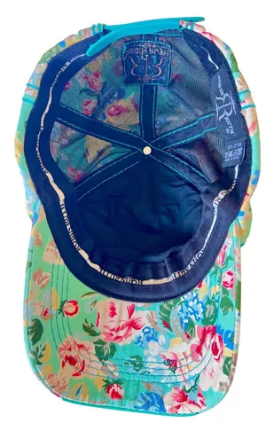 Robin Ruth Las Vegas Snapback Hat Teal Turquoise Quilted Floral Baseball Cap thumbnail 6