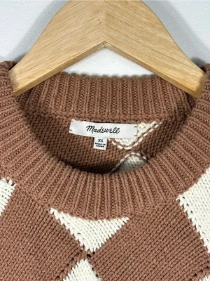 Madewell‎ Merriam Pullover Checkered CrewNeck Sweater Women’s Sz XS thumbnail 4