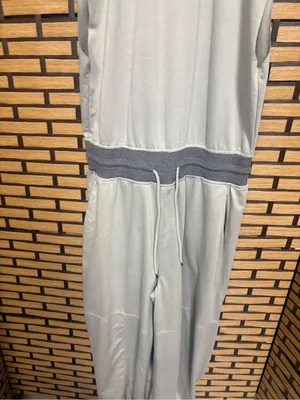 Taupe barrel leg jumpsuit size large Gray thumbnail 4