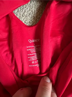 NWT Quince Italian Cut Out One-Piece Swimsuit cherry large thumbnail 3
