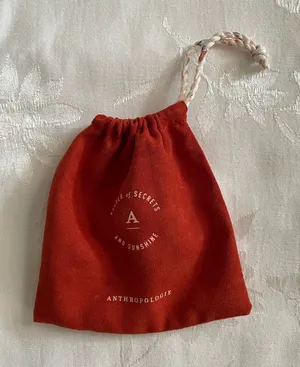 Anthropologie Jewelry Dust Gift Bag Drawstring Faux Suede 5" Secrets Sunshine thumbnail 1