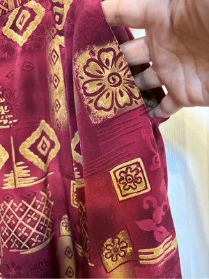 Alfred Dunner Burgundy and Gold Patterned A-Line Skirt thumbnail 4