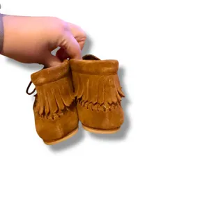 Tory Burch Huntington Moccasins Size 7 Brown Suede Embroidered Fringe‎ Boho thumbnail 6
