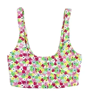 Zara Multi Floral Sleeveless Crop Tank Top Size Small‎ thumbnail 1