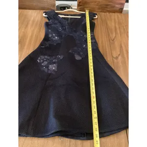rickie freeman teri jon a line navy sleeveless floral sequin Mini dress 2 thumbnail 6