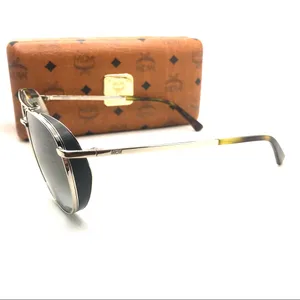Mcm 119s "Shiny Gold/Khaki 739" Aviator Style Sunglases With Case Nwt thumbnail 11