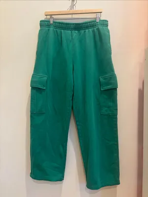 Aritzia Tna Cargo Sweatpants Green Comfy Fleece Size XL thumbnail 2