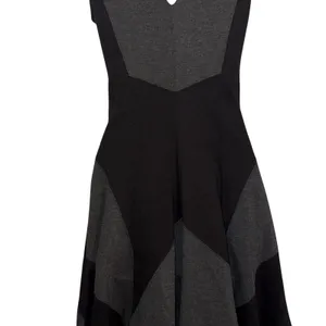 HALE BOB‎ Sleeveless V Neck Fit and Flare Dress Panel Blocked Black & Gray EUC S thumbnail 8