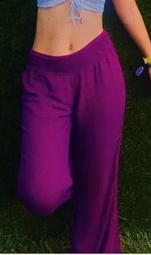 Billabong Purple Flowy Pants thumbnail 1
