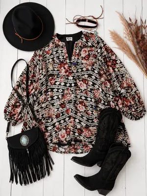 Show Me Your Mumu Boho Floral Mini Dress thumbnail 2