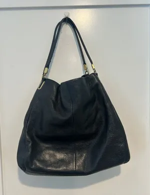 Coach Black Pebble Madison Leather 3 Compartment Phoebe Shoulder Bag black thumbnail 1