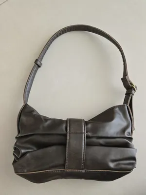 Zara Buckled Shoulder Bag In Dark Brown thumbnail 3