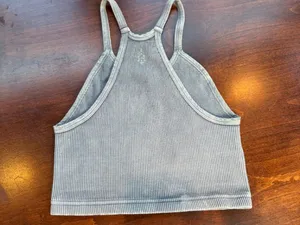 Intimately Free People Lilac Ribbed Seamless Halter Crop Top Bralette Size Small thumbnail 4