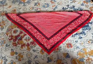 Red and purple silk scarf top thumbnail 1
