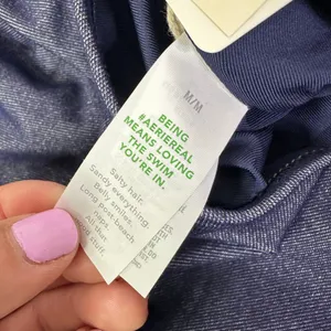 NEW Aerie Match Made in Denim One Piece Swimsuit size medium thumbnail 6