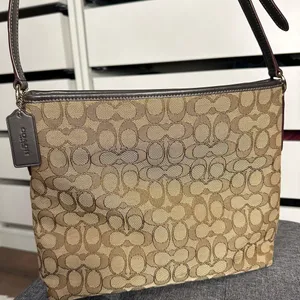 Coach Designer Signature Jacquard File Crossbody Bag Brown Tan thumbnail 3