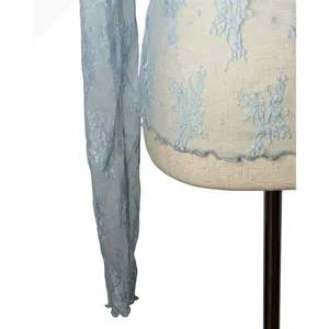 Beverly and Beck PacSun Lace Mesh Top Women Small Blue NWT Sheer Fairycore Y2K thumbnail 6