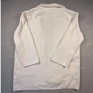 Quince Organic Cotton Knit Blazer White Open Front Cardigan Jacket Layer Large thumbnail 5