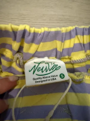 Very J Lavender & Lemon Striped Lounge Shorts thumbnail 4