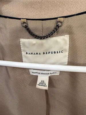 Banana Republic Italian Wool Camel Car Coat XS Quiet Luxury thumbnail 4