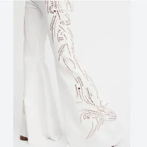 NWT Free People float on crystal embellished flare jeans thumbnail 3