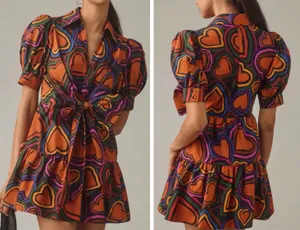 Farm Rio Heart Print Front-Bow Mini Dress, Size XS thumbnail 2