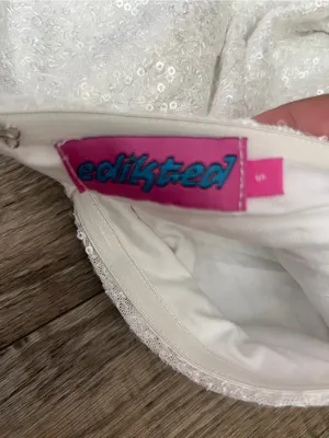 Edikted strapless sequin bow front crop top thumbnail 10