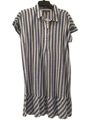 Style & Co. Blue White Striped Flutter Midi Dress Women's Size M NWT thumbnail 2