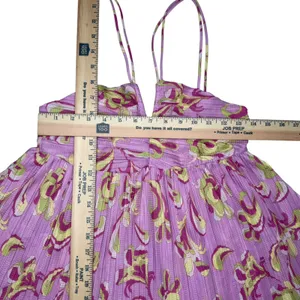 Zara Mini Swing Babydoll Dress M Pink Pleated Backless Gathered Bust‎ Sundress thumbnail 10
