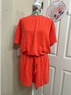 NWT Ekouaer Casual Elastic Waist Romper Dress L thumbnail 2