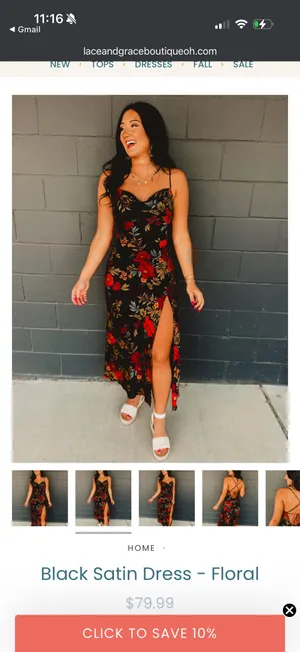 Floral Dress Black thumbnail 3