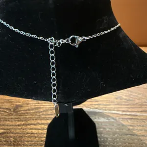 Double Cross Pendant Necklace Silver thumbnail 2