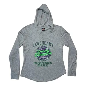 Harley Davidson Hooded T-Shirt Long Sleeve Hoodie Albuquerque NM Women's Large thumbnail 1
