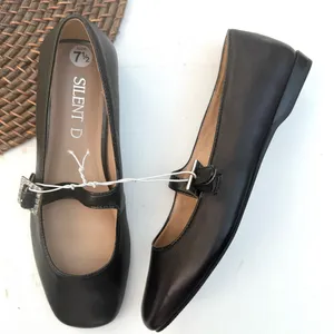 Silent D Womens Shoes Black Leather Mary Janes Bling Buckle Size 38 7/7.5 thumbnail 1