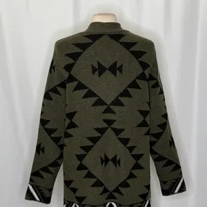NWT!! FRYE Patterned Cozy Cardigan Sweater Burnt Olive Combo Green X-Large thumbnail 11