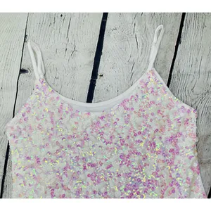 White Pearlescent Sequin Tank Top thumbnail 7