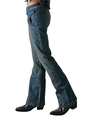 Free People We The Free NWT Women’s Size 26 Love Stone Mid Rise Bootcut Jeans thumbnail 2